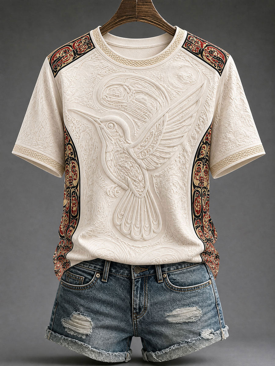 Women's Indigenous Totem Print Casual T-Shirt