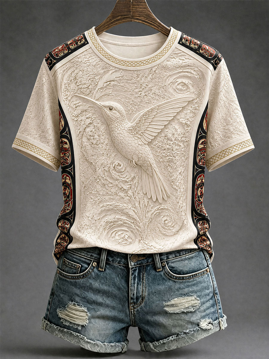 Women's Indigenous Totem Print Casual T-Shirt