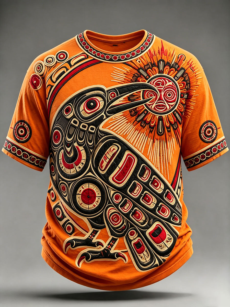 Men's Indigenous Print Casual T-Shirt