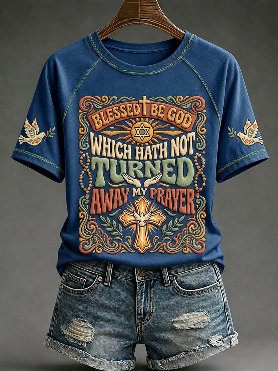 Women's Religious Print Casual Short-Sleeve T-Shirt
