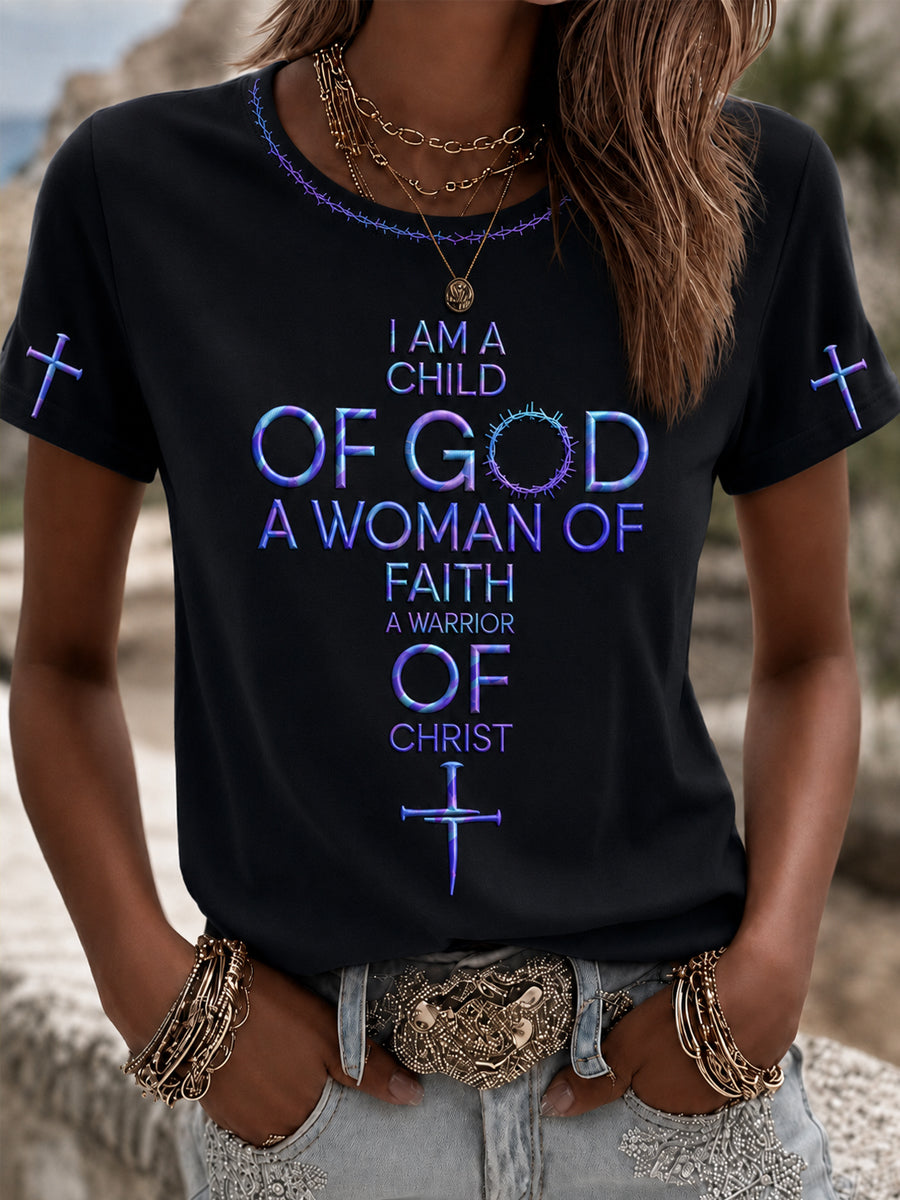 Women's Christian Child of God O-neck Short Sleeve T-shirt