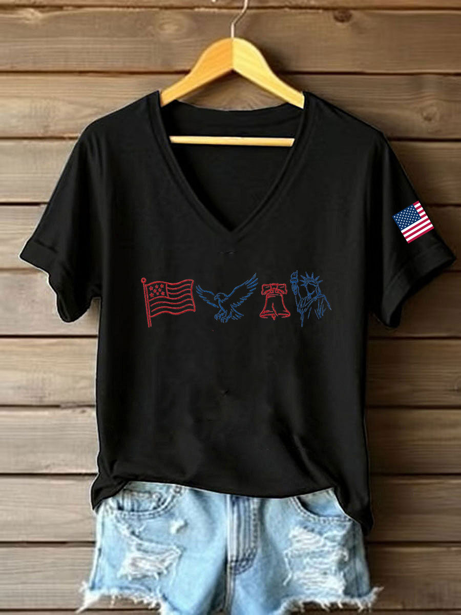Women's USA 1776-2026 Printed Casual T-Shirt