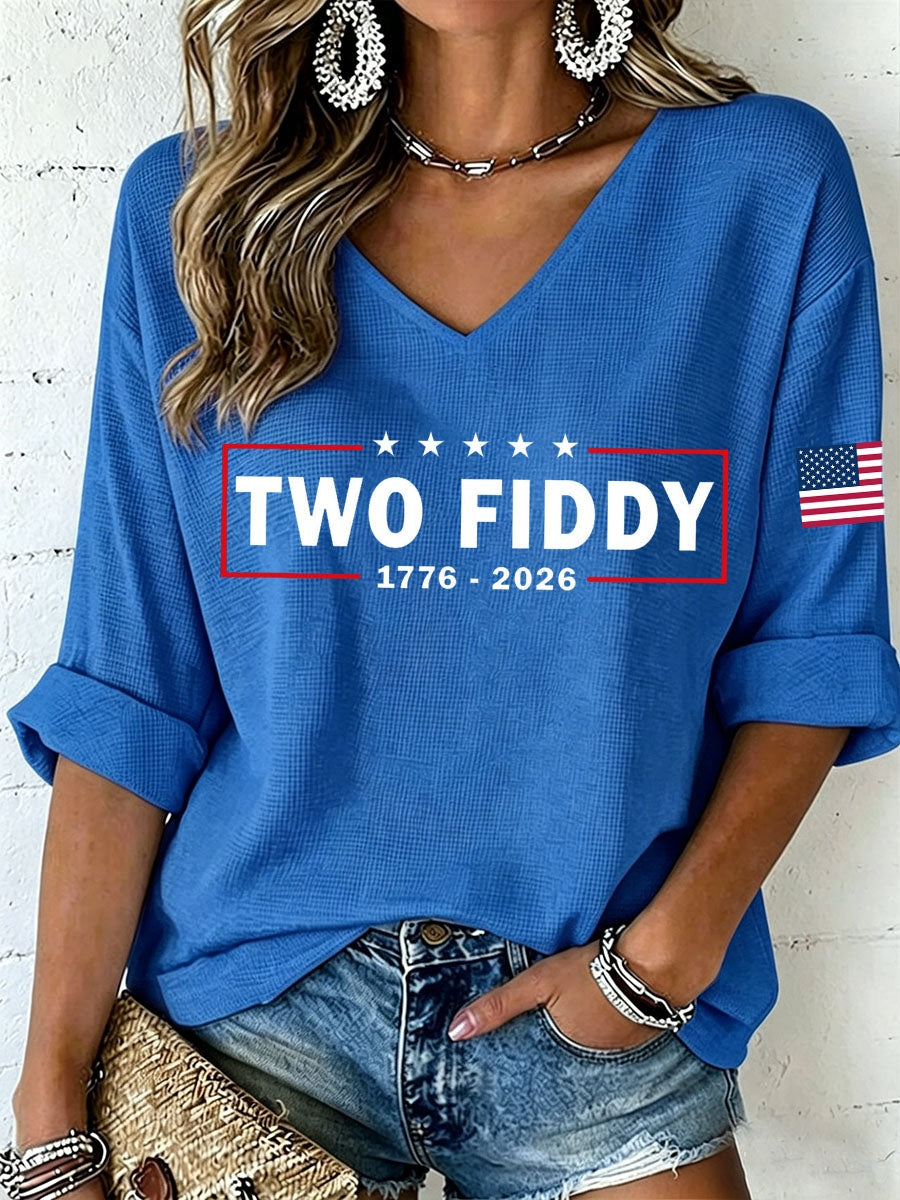 Women's Two Fiddy Waffle Top