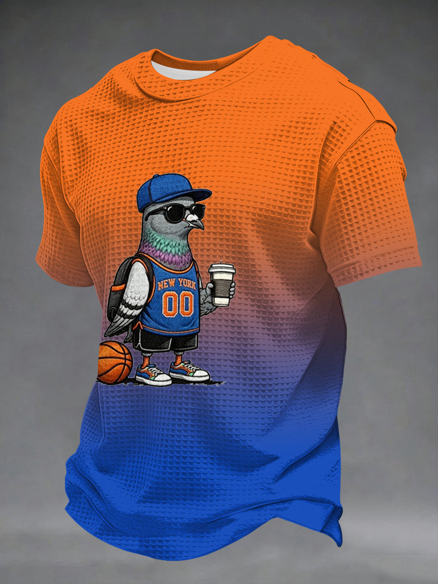 Men's Basketball Pigeon Retro Waffle T-shirt