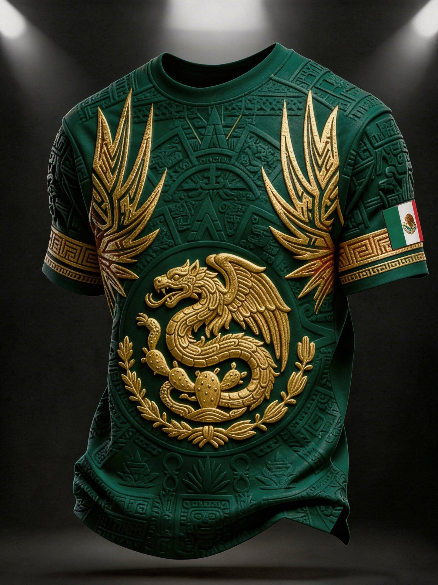 Men's Mexican Football Fan Printed Casual Short-Sleeve T-Shirt