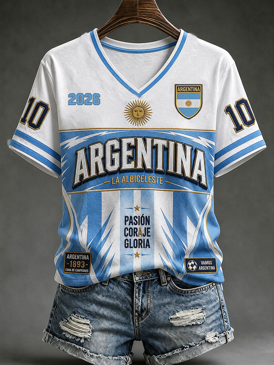 Women's Argentine Football short-sleeved T-shirt