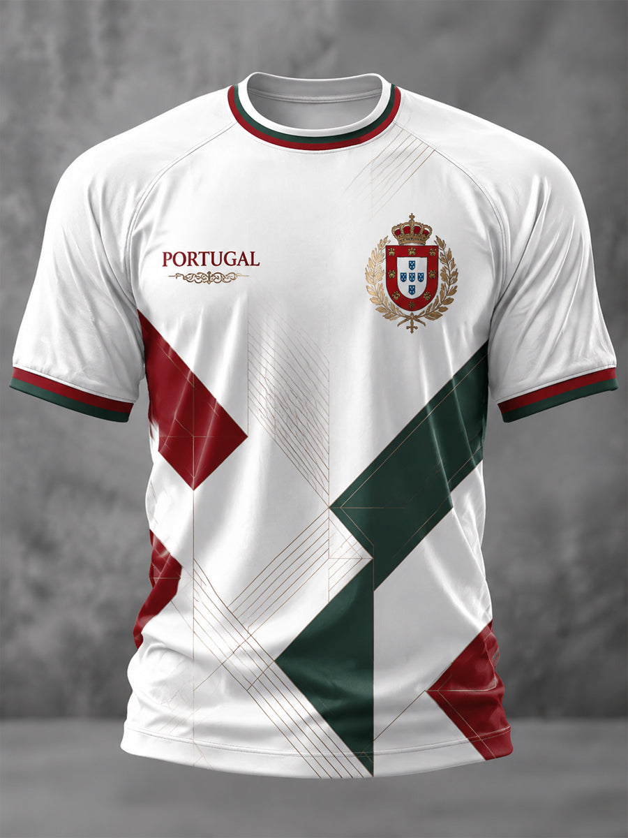 Men's Portuguese Football Printed Casual short sleeves t-shirt