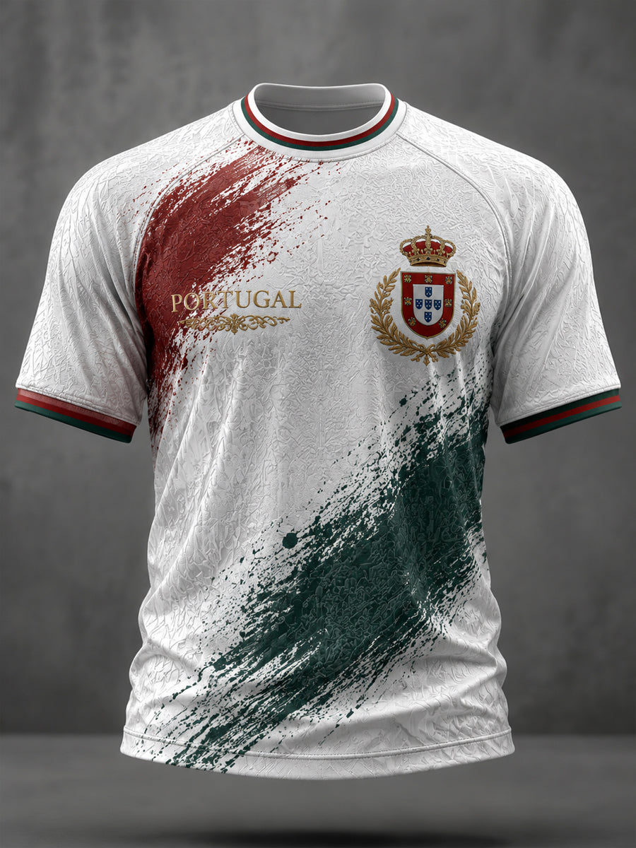 Men's Portuguese Football Printed Casual short sleeves t-shirt