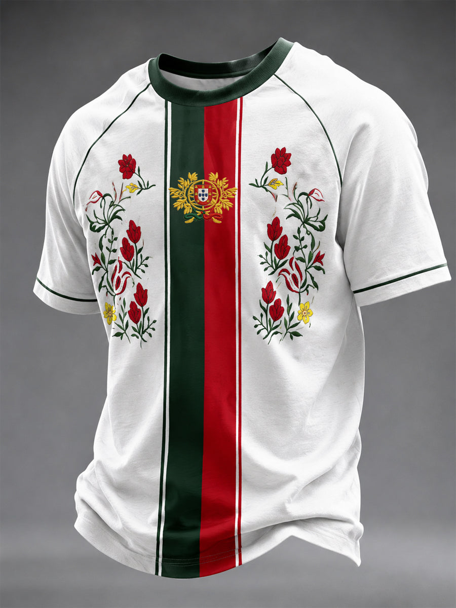Men's Portuguese Football Printed Casual short sleeves t-shirt