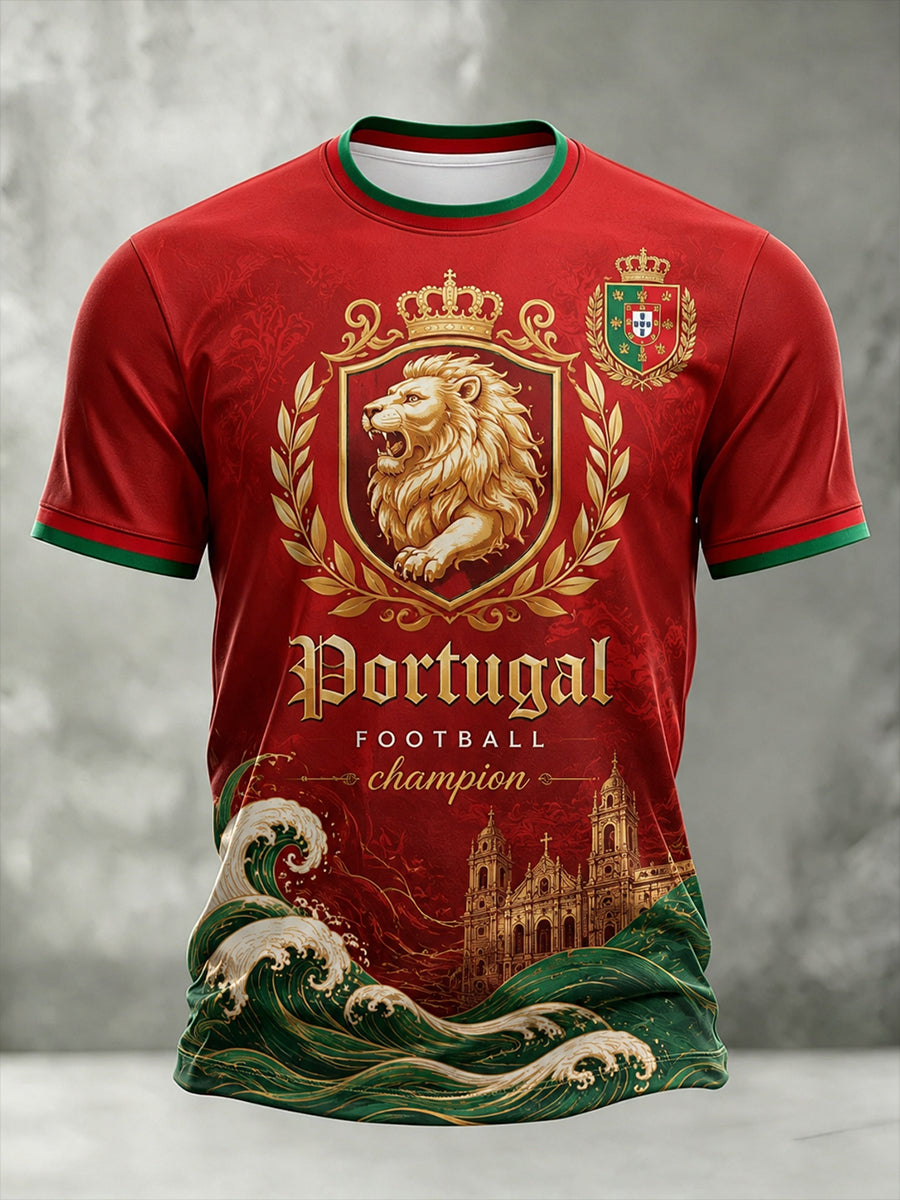 Men's Portugal Football Match Support Art Print T-Shirt