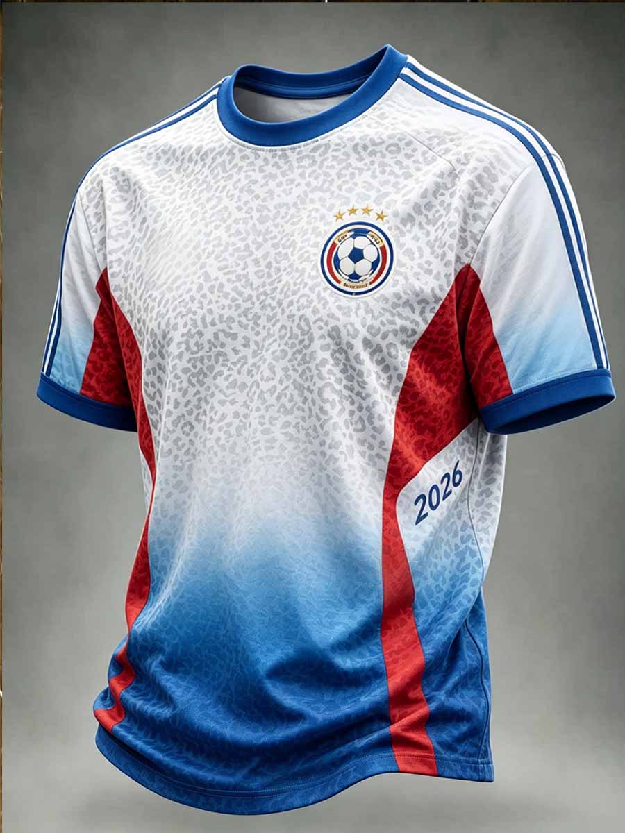 Men's Vintage Football Printed Souvenir T-Shirt