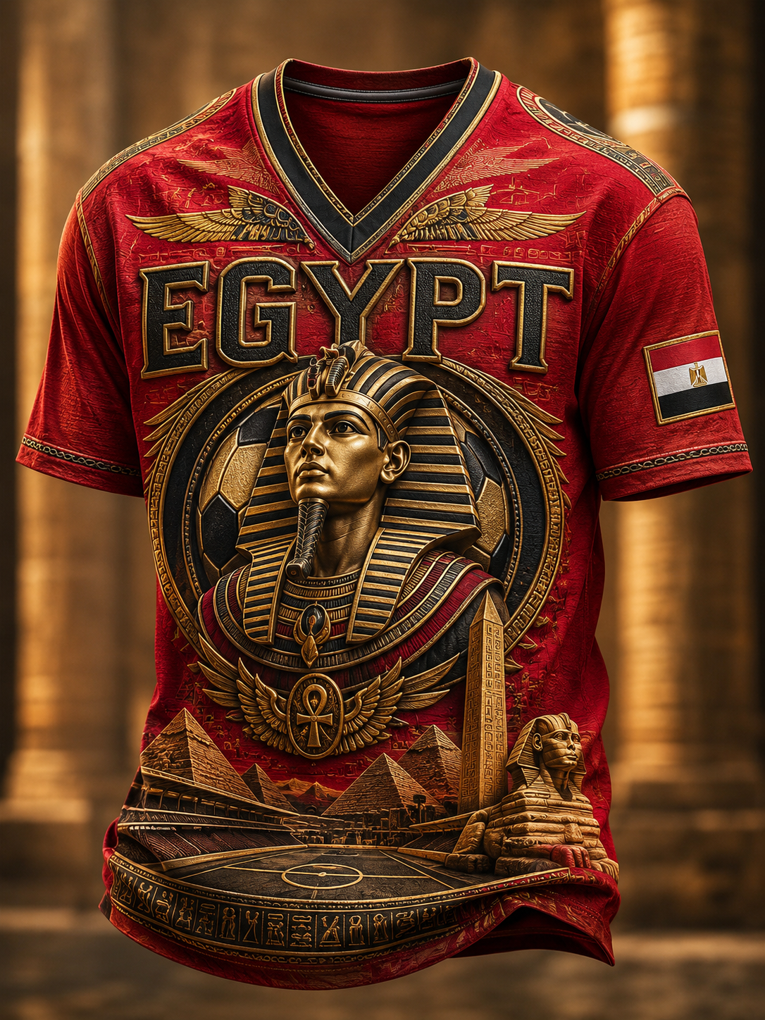 Men's Egyptian Football V-Neck T-Shirt