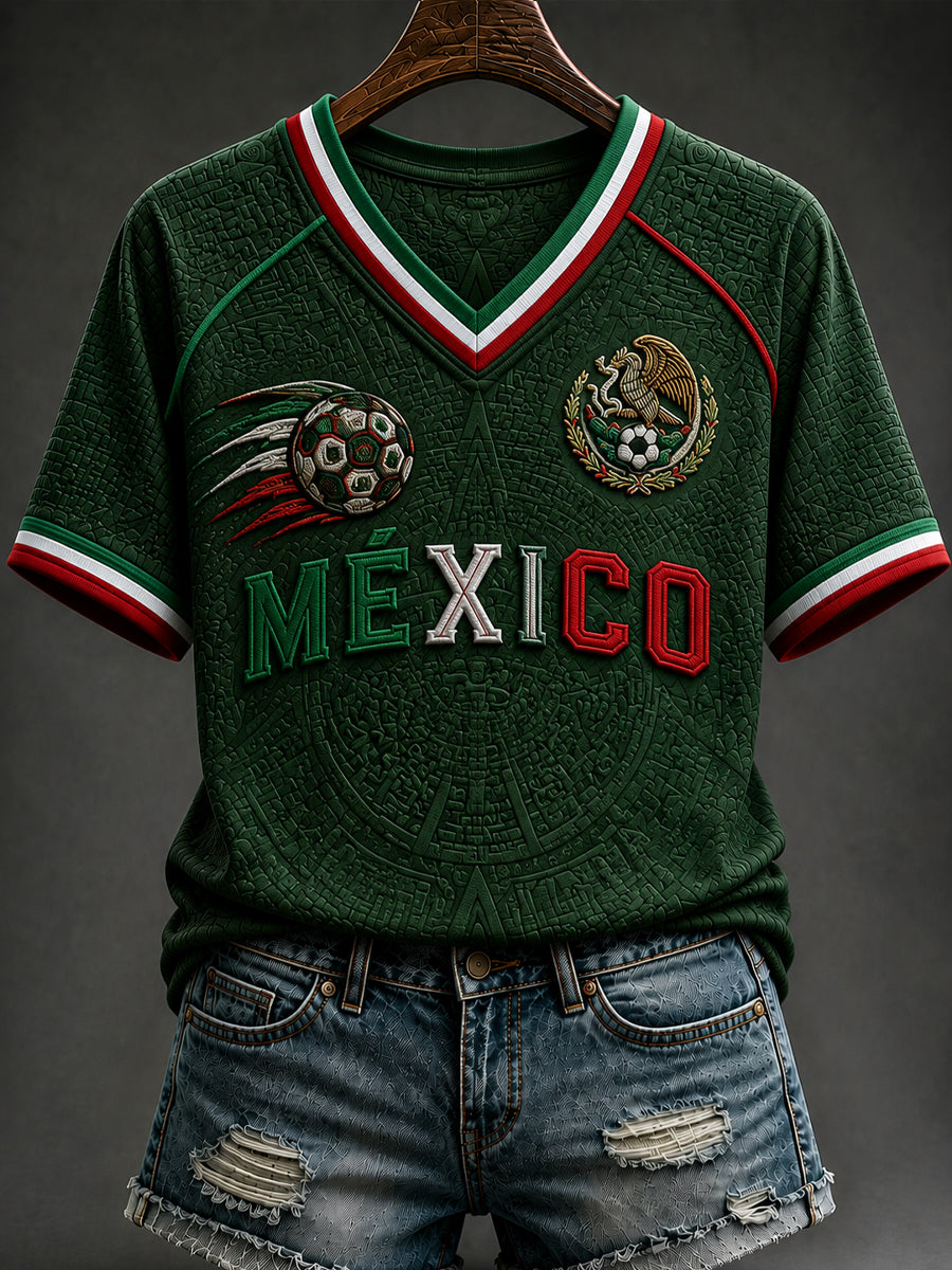 Women's Mexico Soccer Fan Graphic Casual T-Shirt