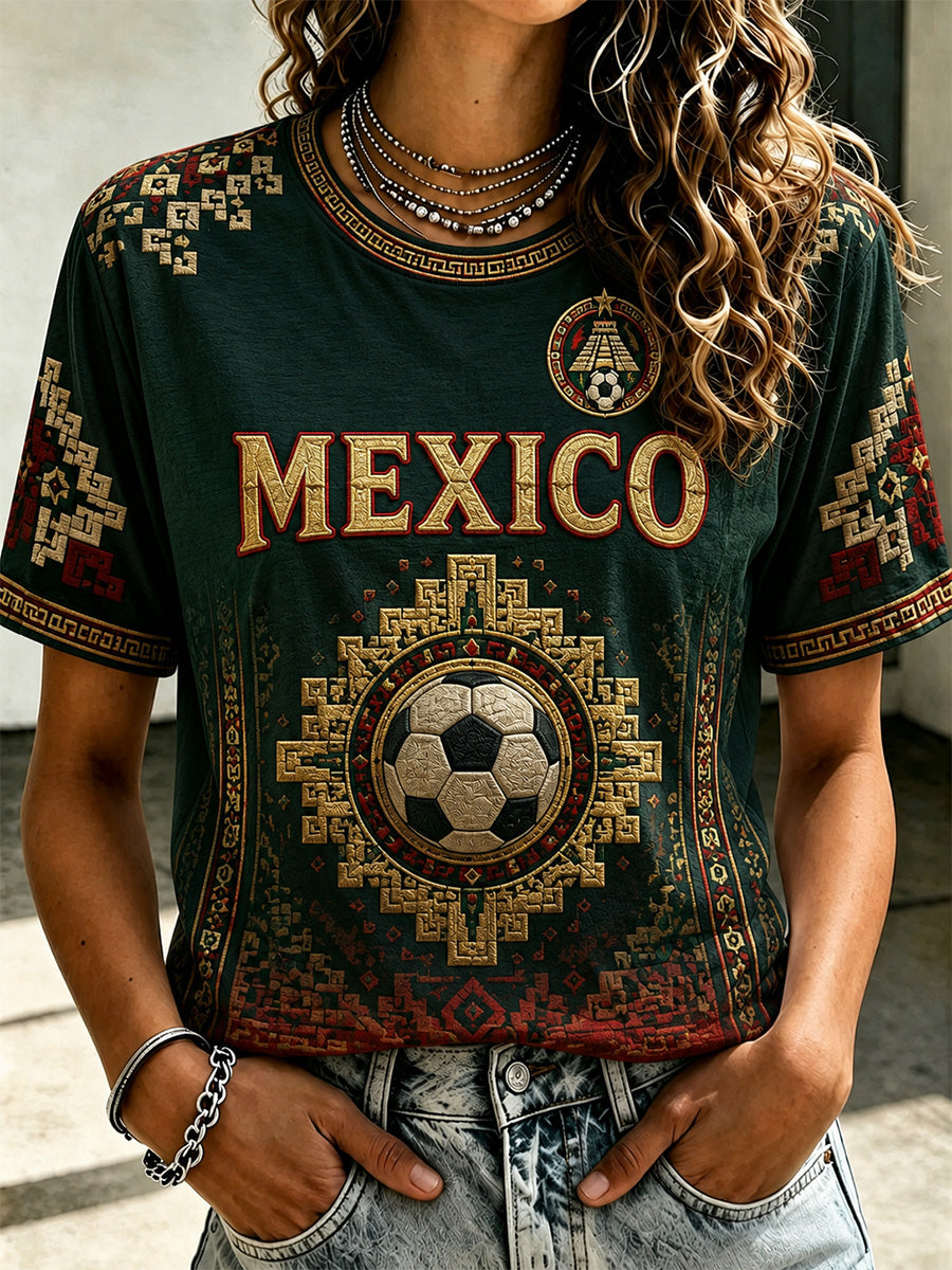 Women's Mexican Pride Print Casual Tee