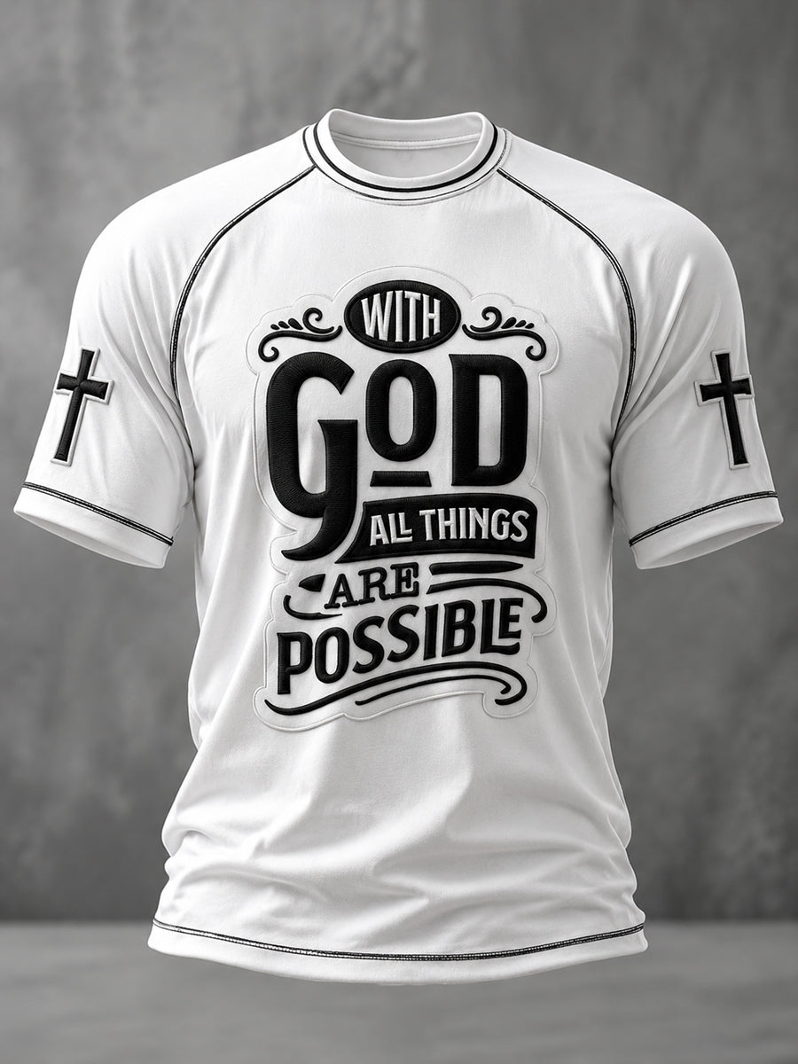 Men's Faith Printed Casual short sleeves t-shirt