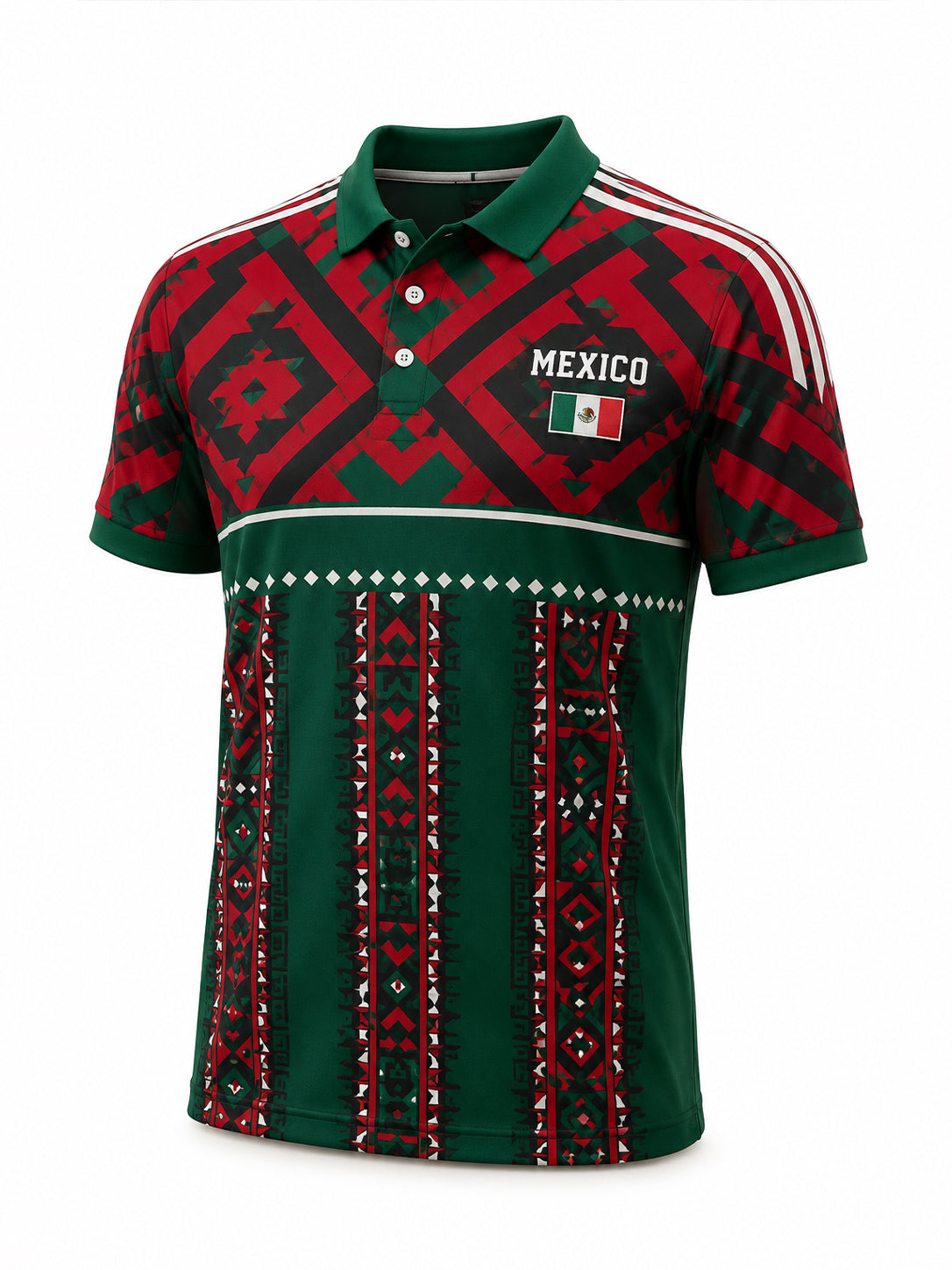 Men's Mexican Football Match Cheering Element Art Print Polo Shirt