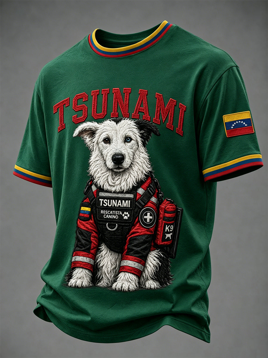 Men's Venezuela Hero Dog Tsunami Patriotic Dog Lover T-Shirt