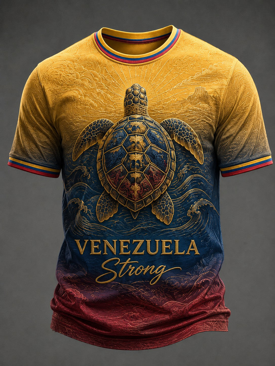 Men's Sea Turtle Venezuela Strong Printed T-shirt