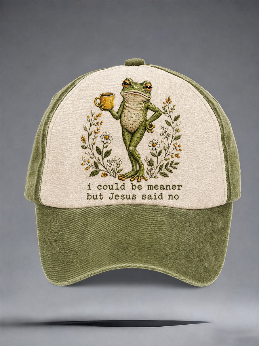I Could Be Meaner But Jesus Said No Printed Casual Unisex Cap