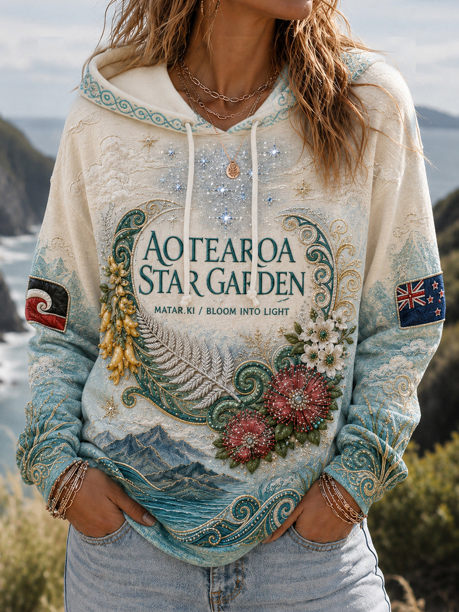Women's NZ Maori Art Printed Hoodie