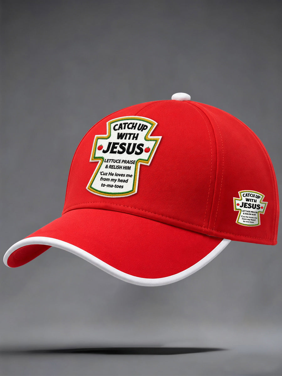 Unisex Catch Up With Jesus Print Hat