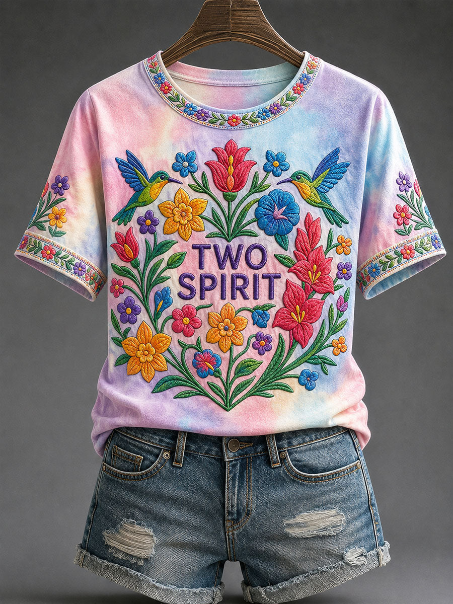 Women's Native Floral Print Casual T-Shirt