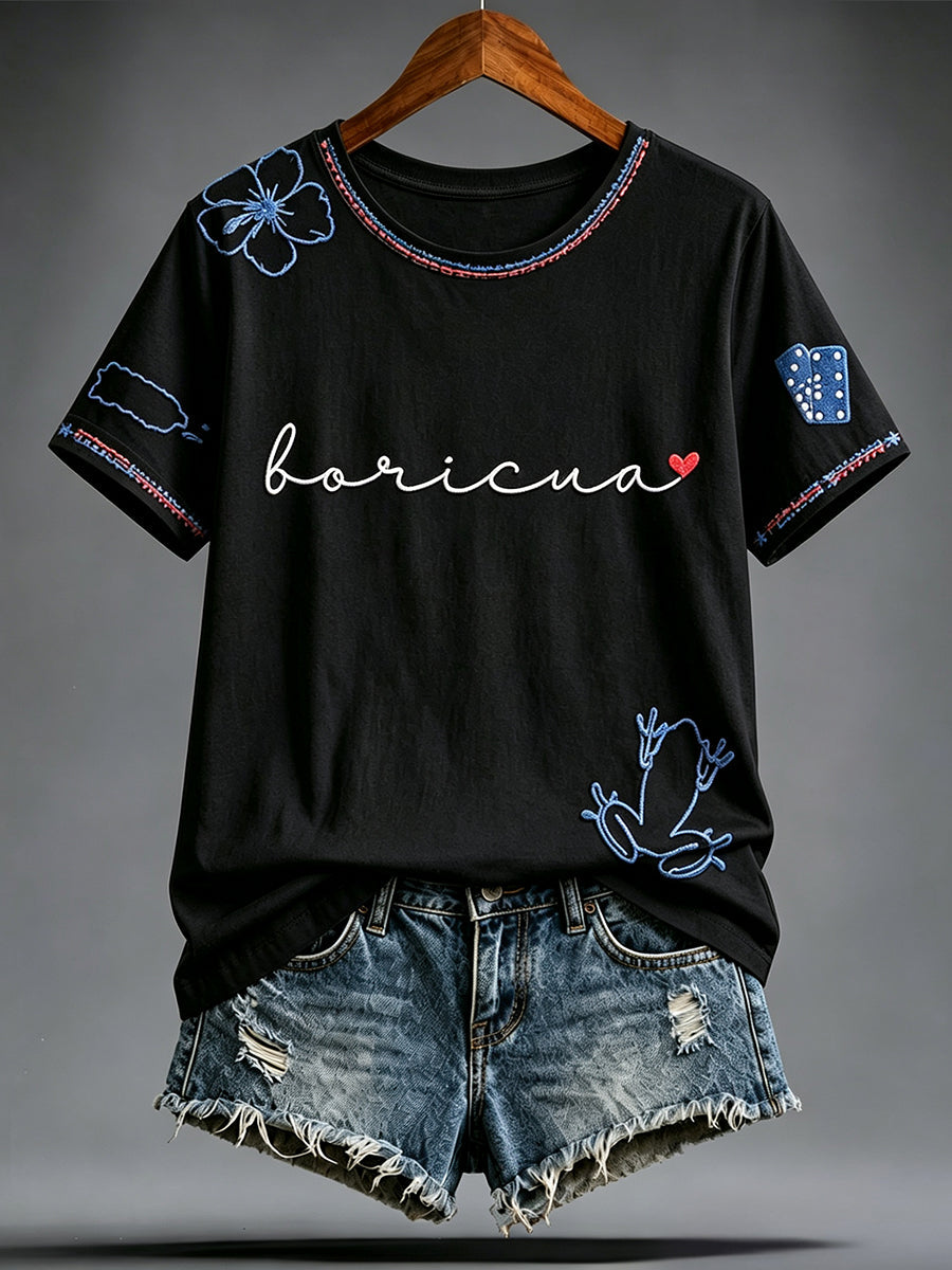Women's Puerto Rico Pride Art Printed T-shirt