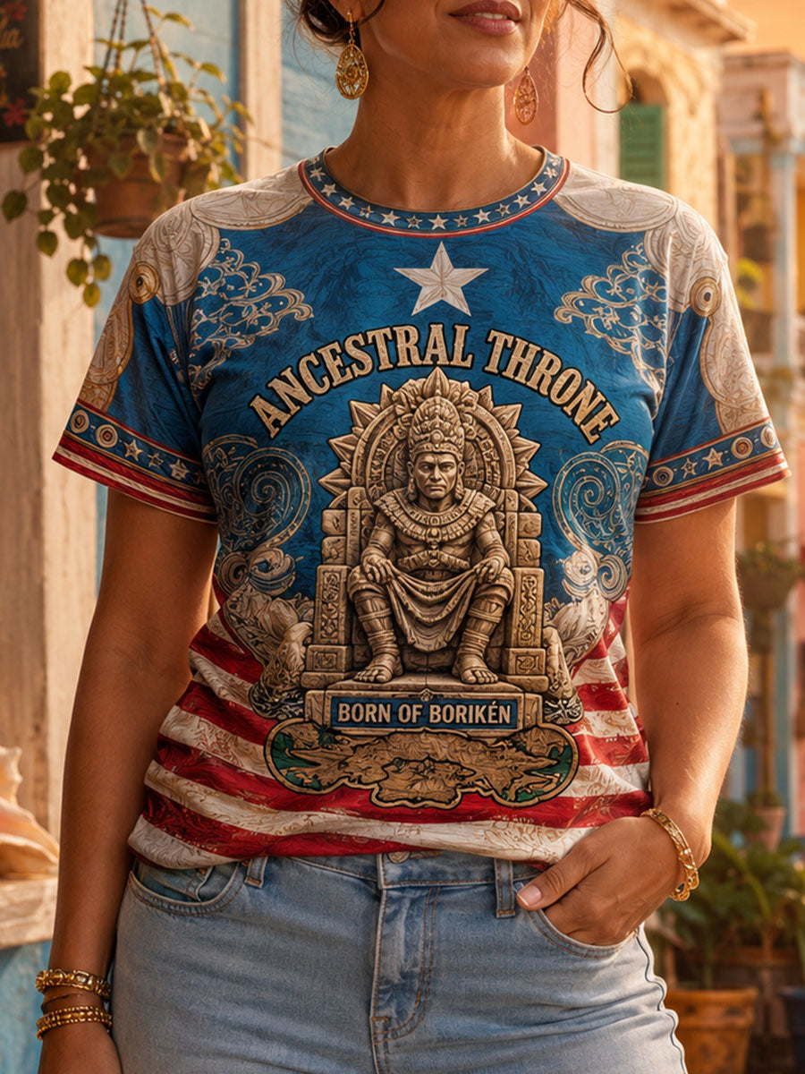 Women's Puerto Rico Taino Art Printed T-shirt