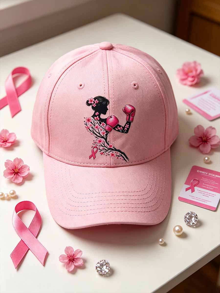 Women's Fashion Breast Cancer Support Printed Hat