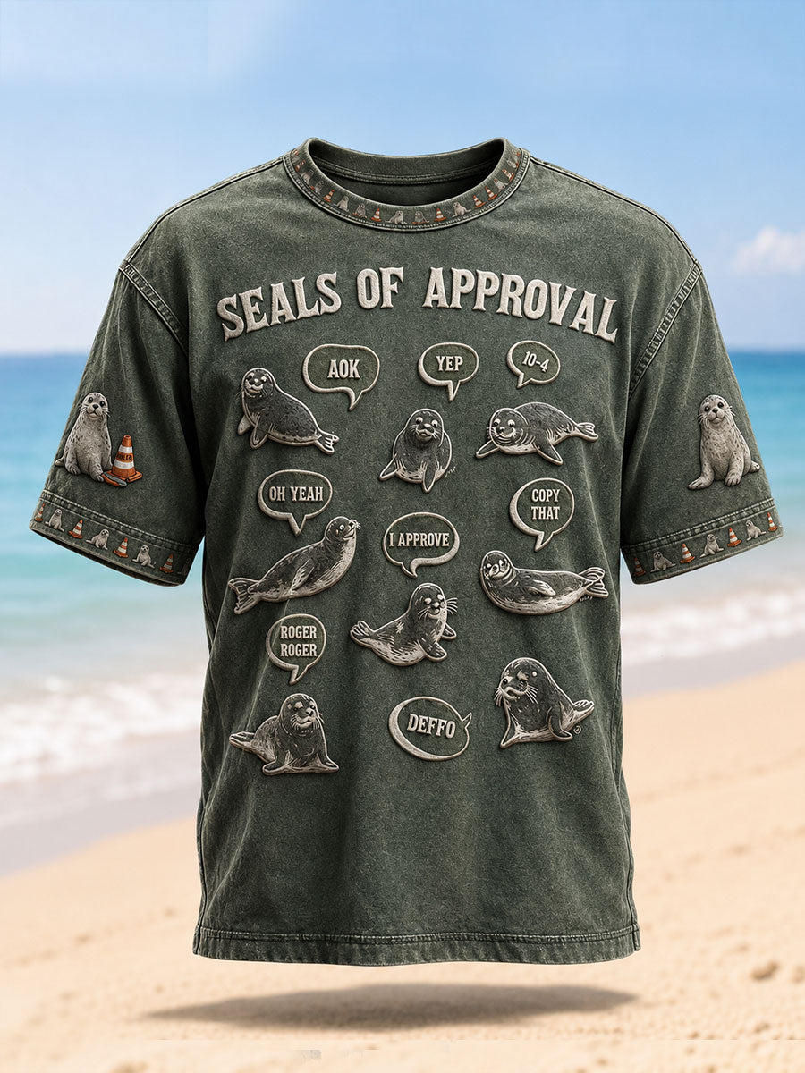 Men's Funny Neil The Seal Printed T-shirt