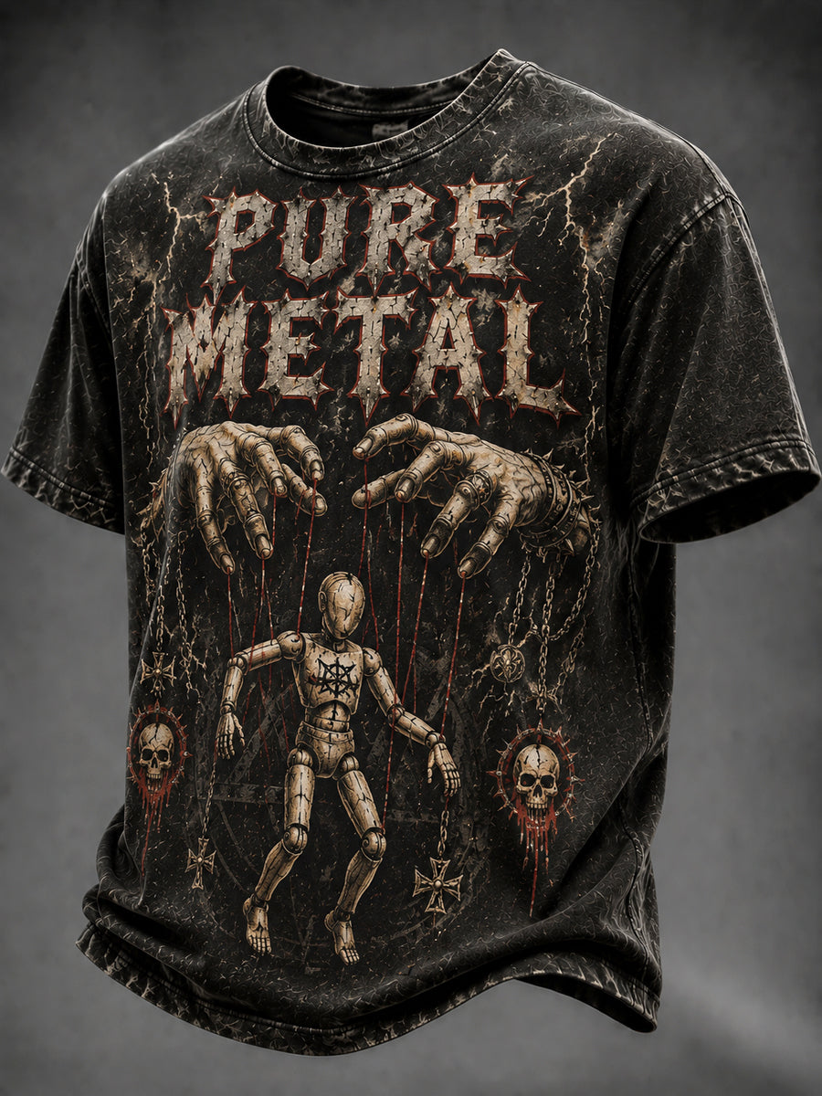 Retro Heavy Metal Puppet Art Casual T-Shirt