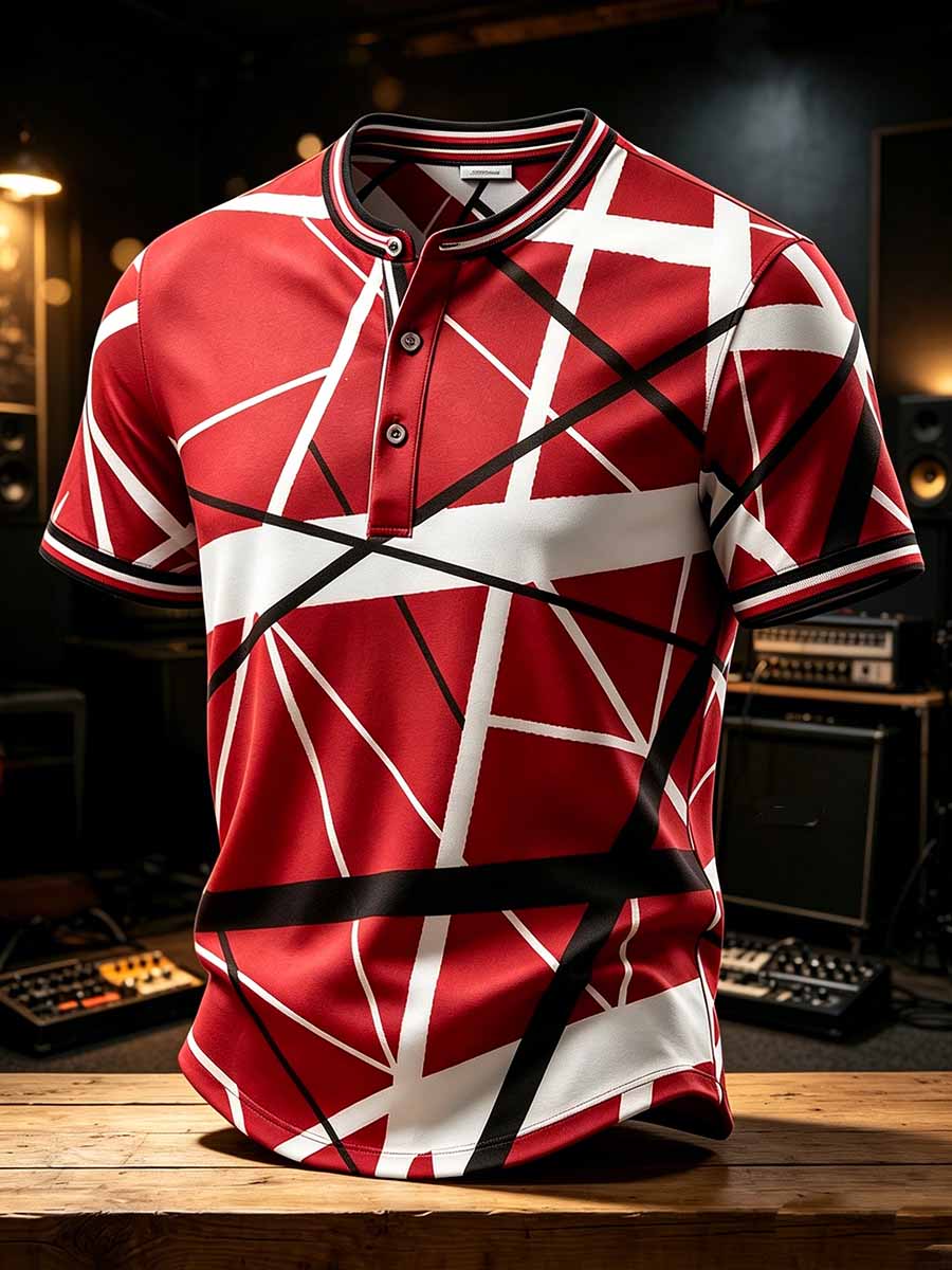 Men's Vintage Van Halen Print Casual T-Shirt