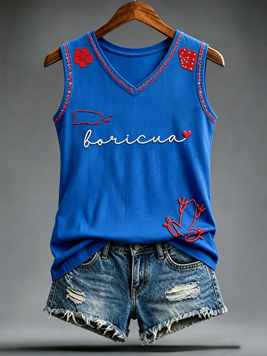Women's Puerto Rico Pride Art Printed Vests
