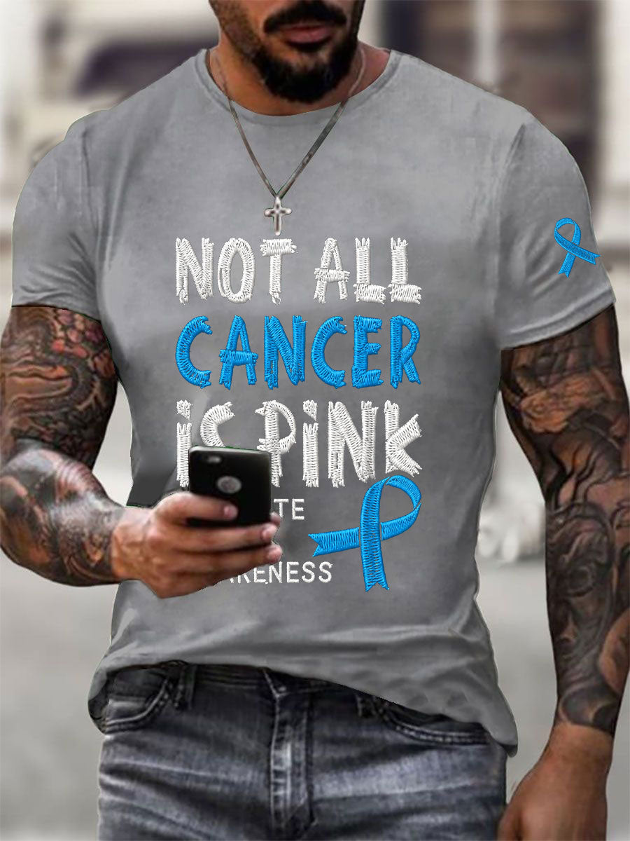 Men's Prostate Cancer Awareness Printed Casual T-Shirt