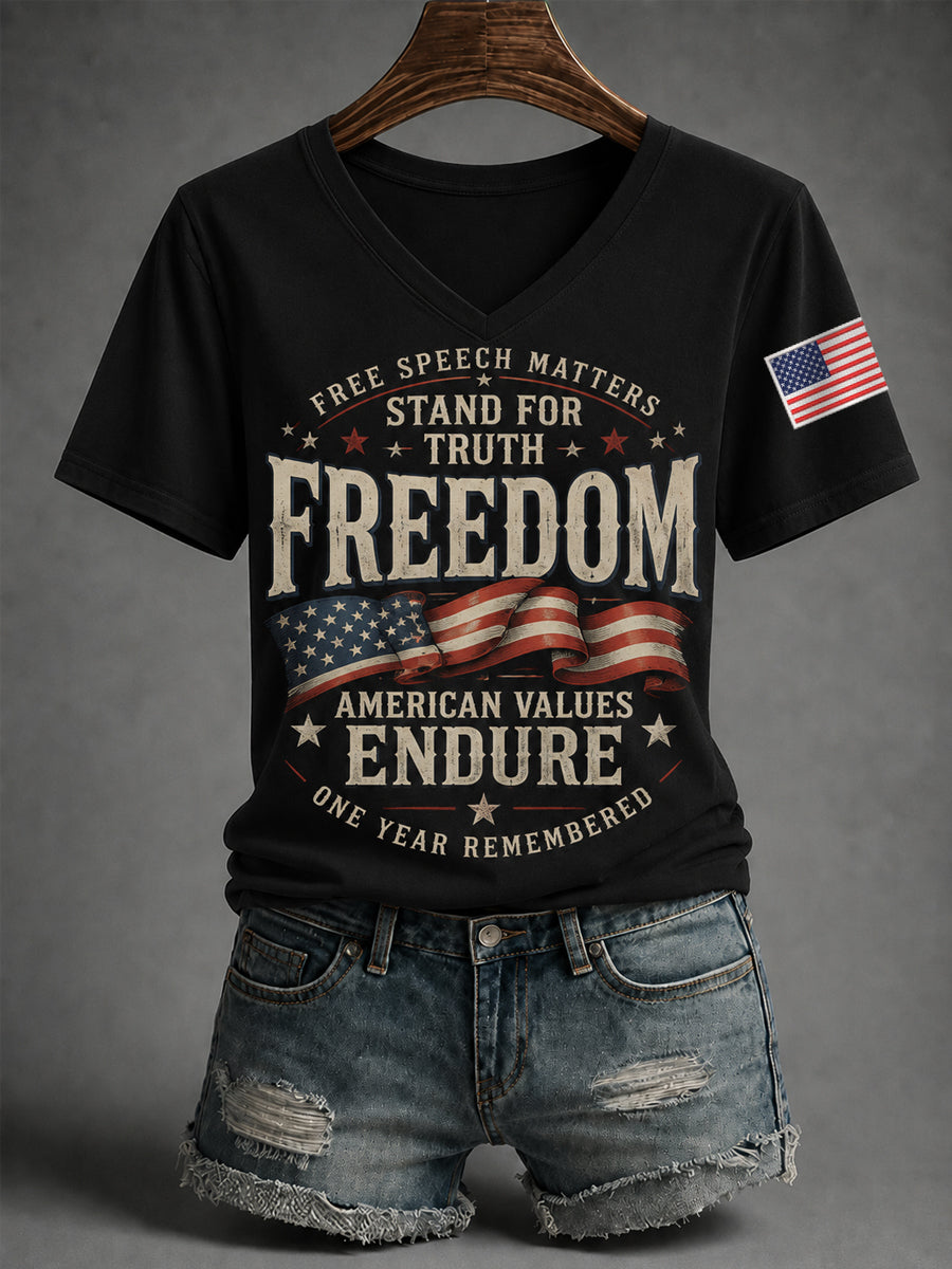 Women's Freedom Print Casual Tee