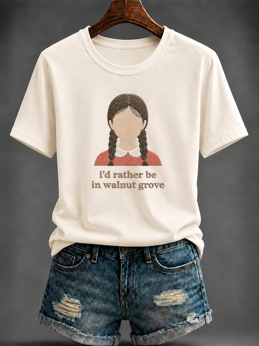 Women's i'd rather be in walnut grove Printed T-shirt