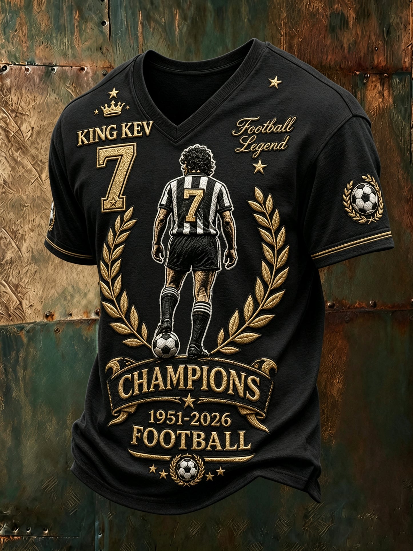 Men's British Football Commemorative Kevin Keegan Element Art Print T-Shirt