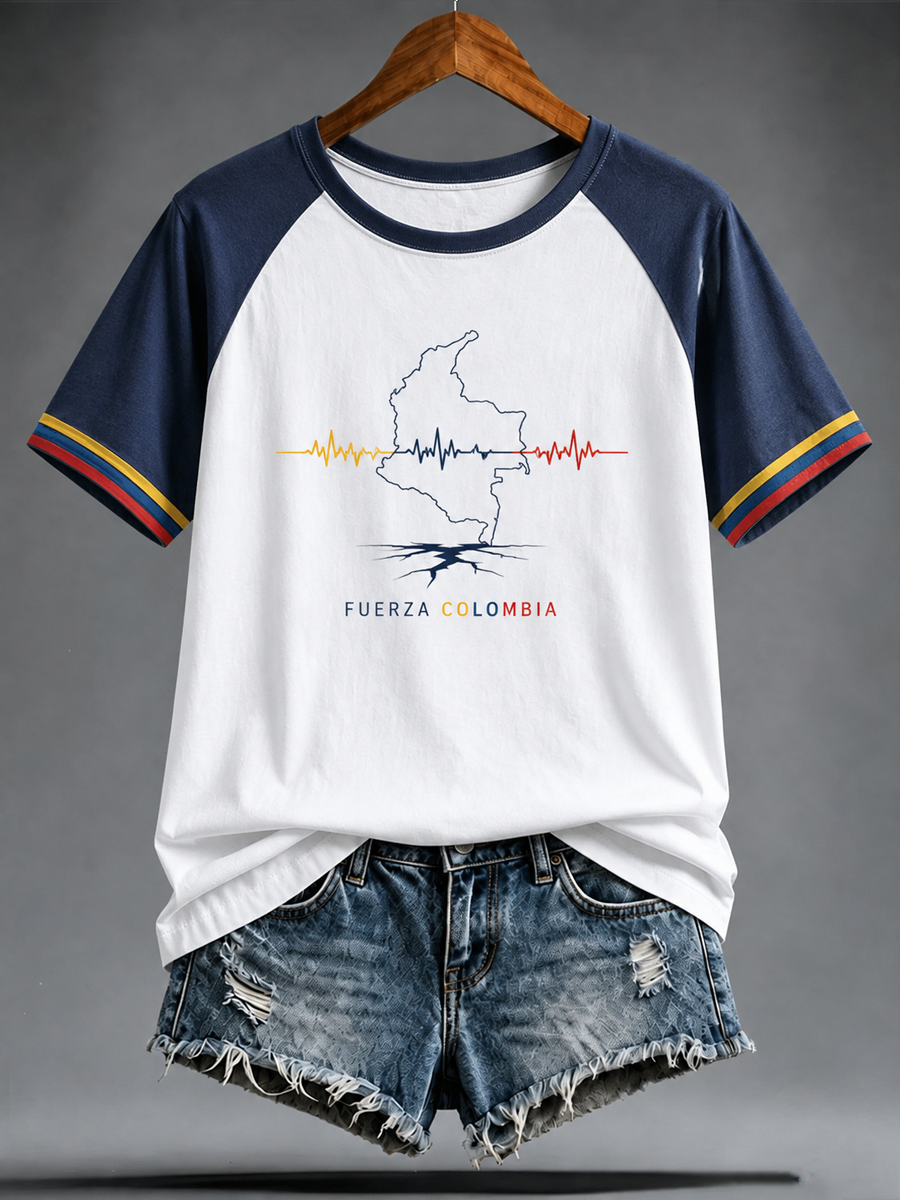Women's Colombia Strong Pray For Colombia round neck short sleeve T-shirt