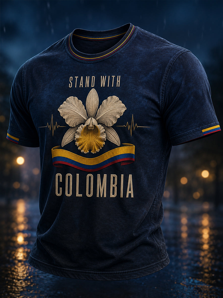 Men's Western Colombia Earthquake Pray For Colombia Print T-shirt