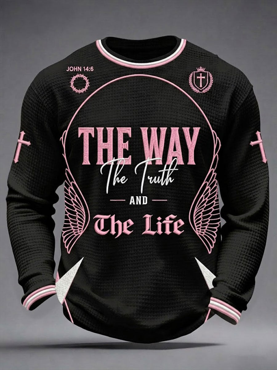 Men's The Way The Truth And The Life Waffle Long Sleeve T-Shirt