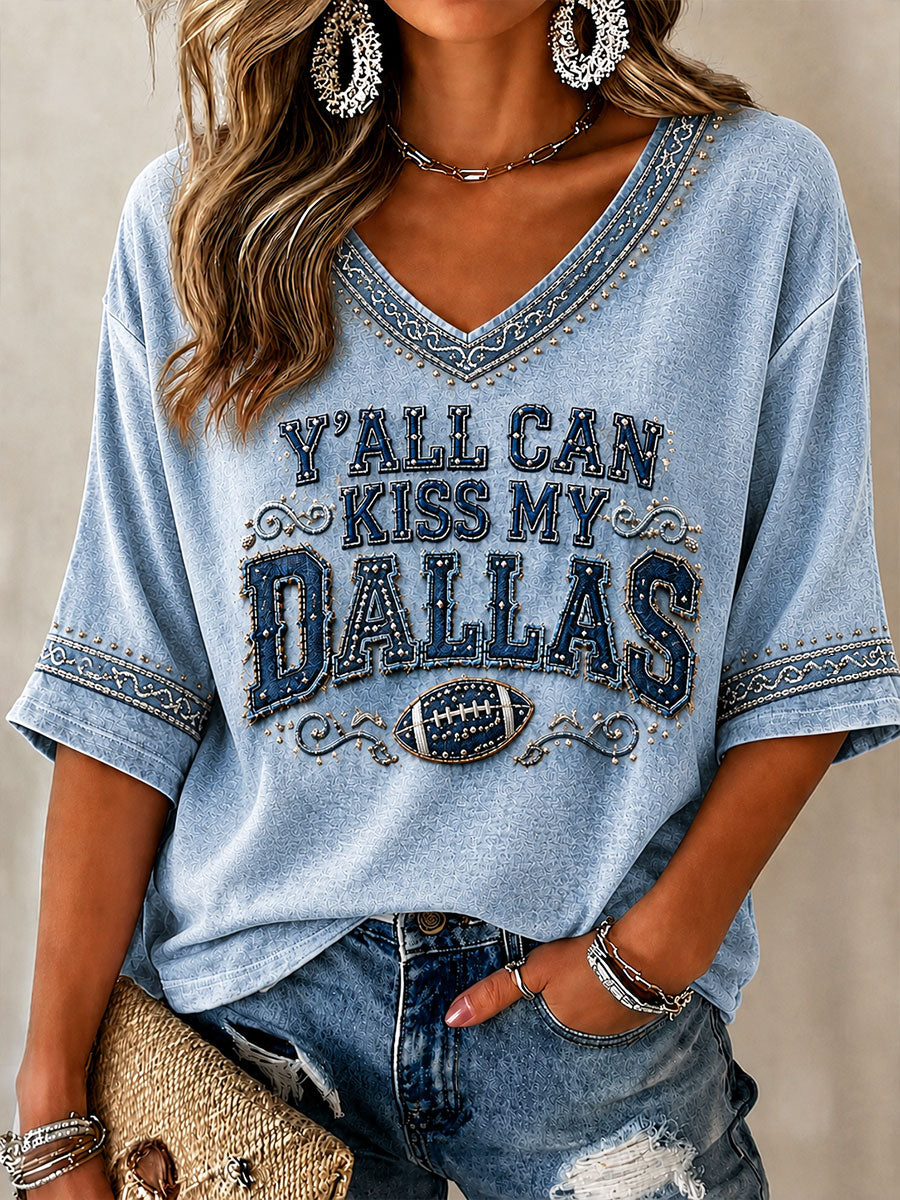 Women's Game Day Football Print Casual T-Shirt