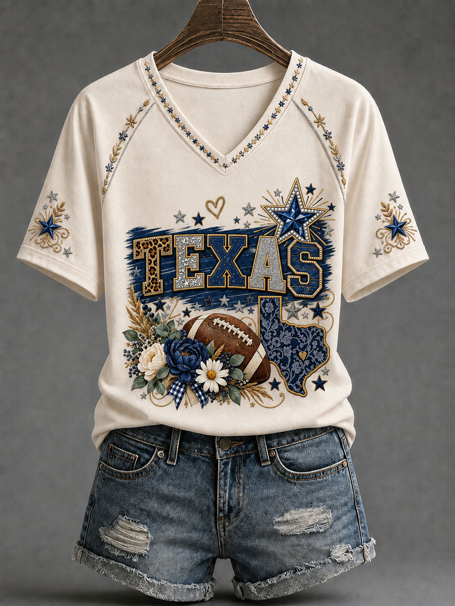 Women's Game Day Football Printed Casual T-Shirt