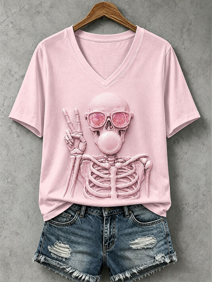 Women's Halloween Skull T-Shirt