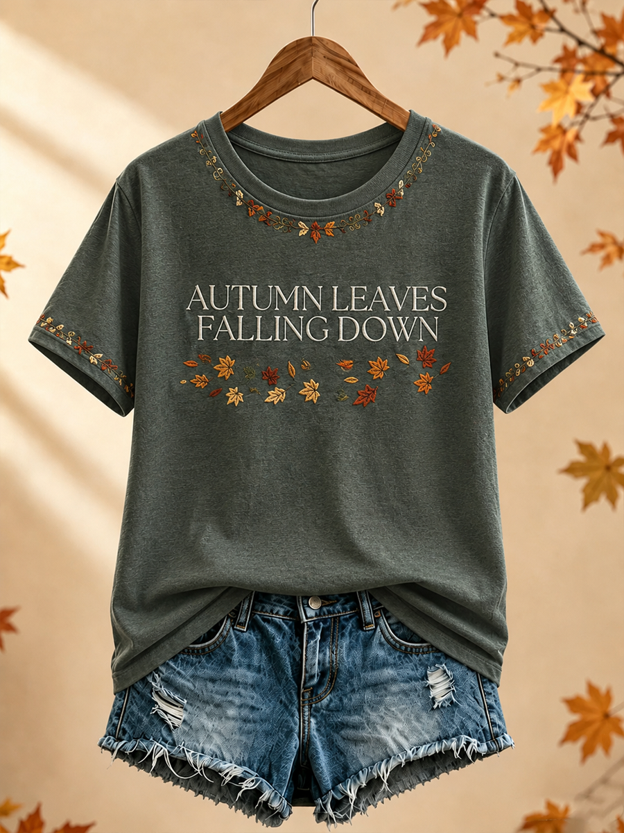 Women's Autumn Music Printed short-sleeved T-shirt
