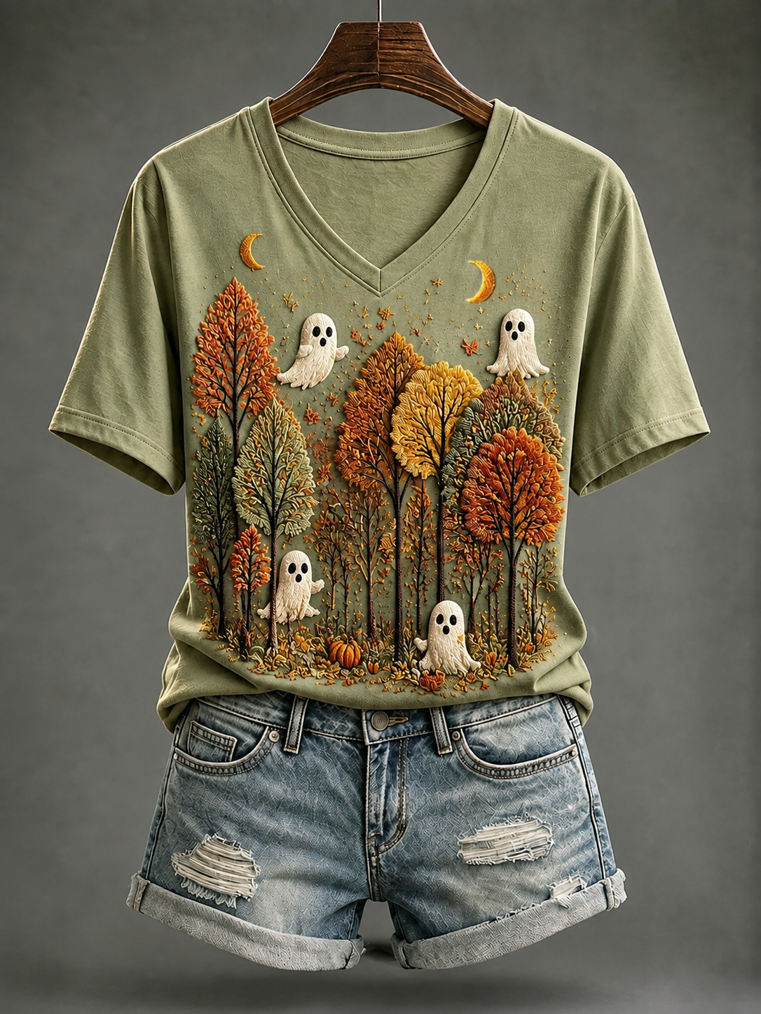 Women's Halloween In The Fall Short-sleeved T-shirt