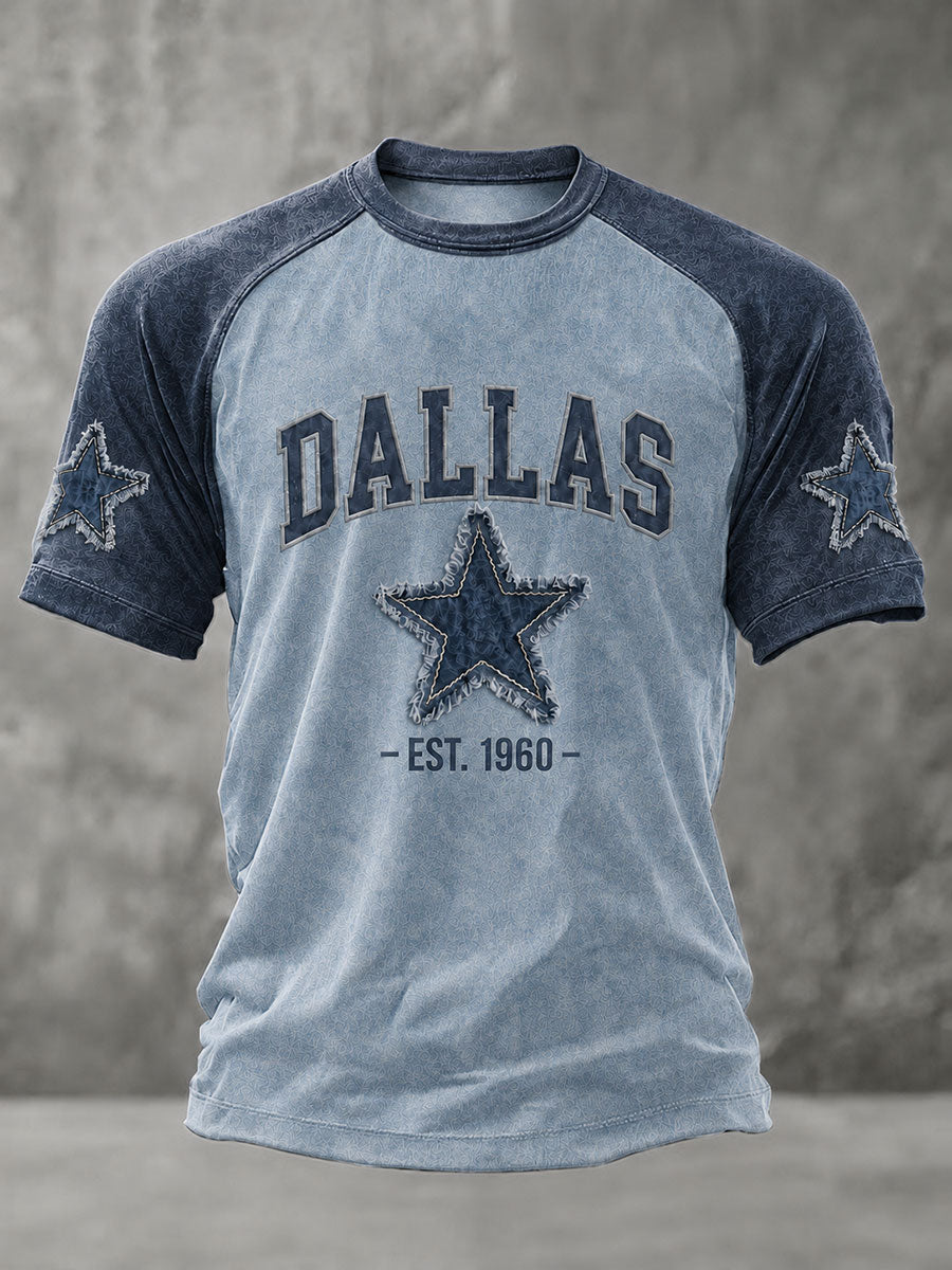 Men's Dallas Football Print Casual T-Shirt