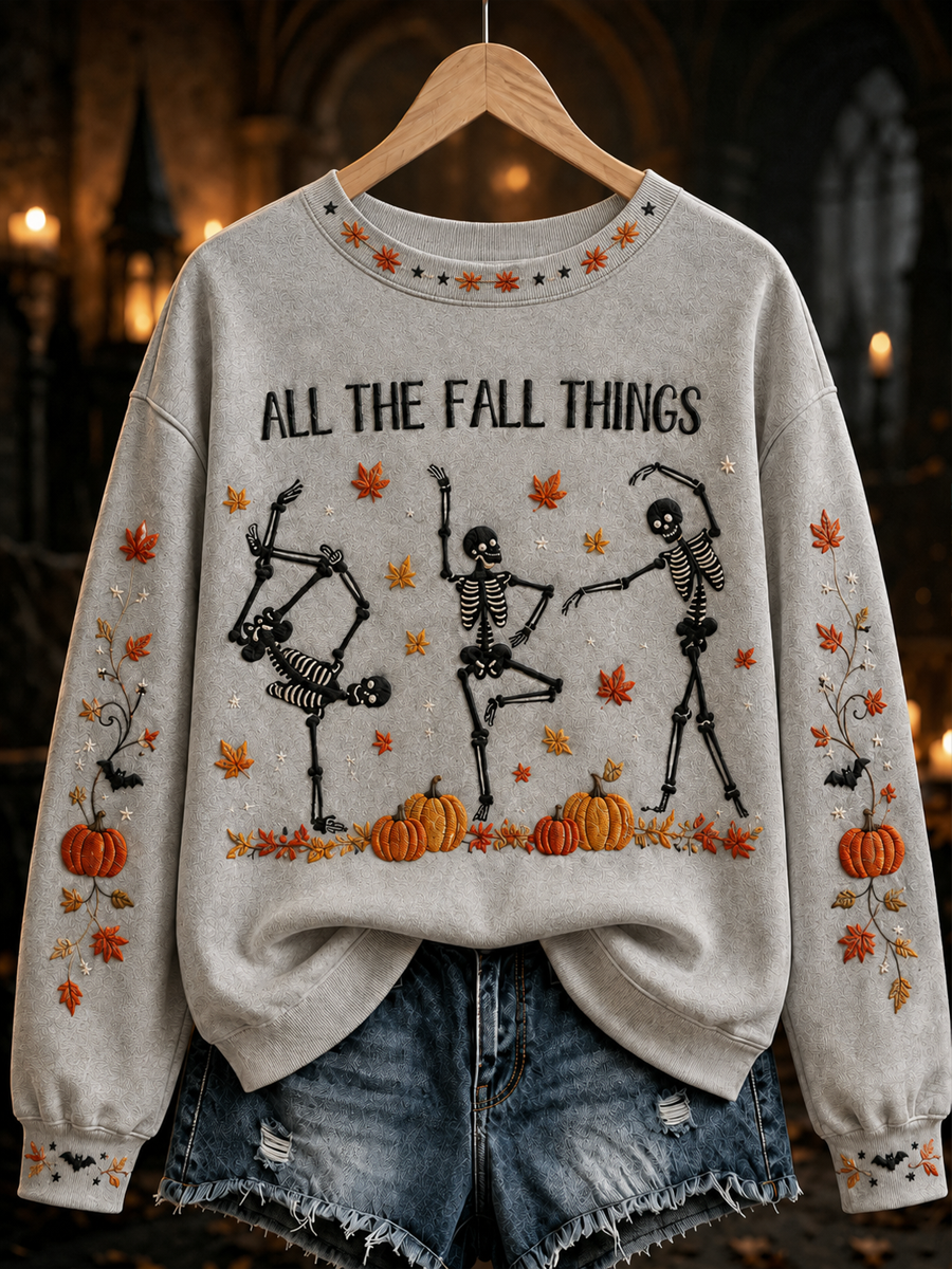Women's All the FALL THINGS Printed Regular Sweatshirt