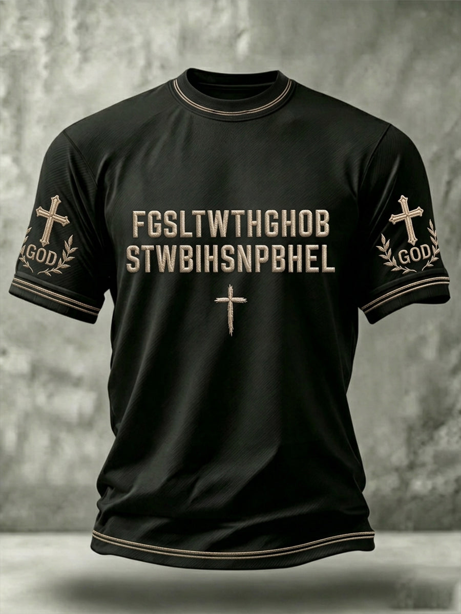 Men's Christian Bible Verse For God So Loved The World Short Sleeve T-shirt