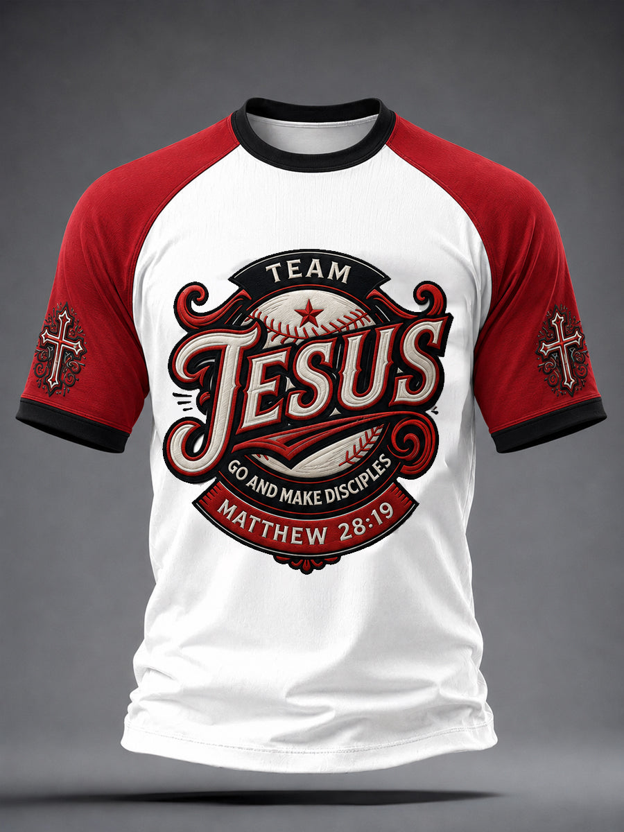 Men's Faith"JESUS" Printed Casual short sleeves t-shirt