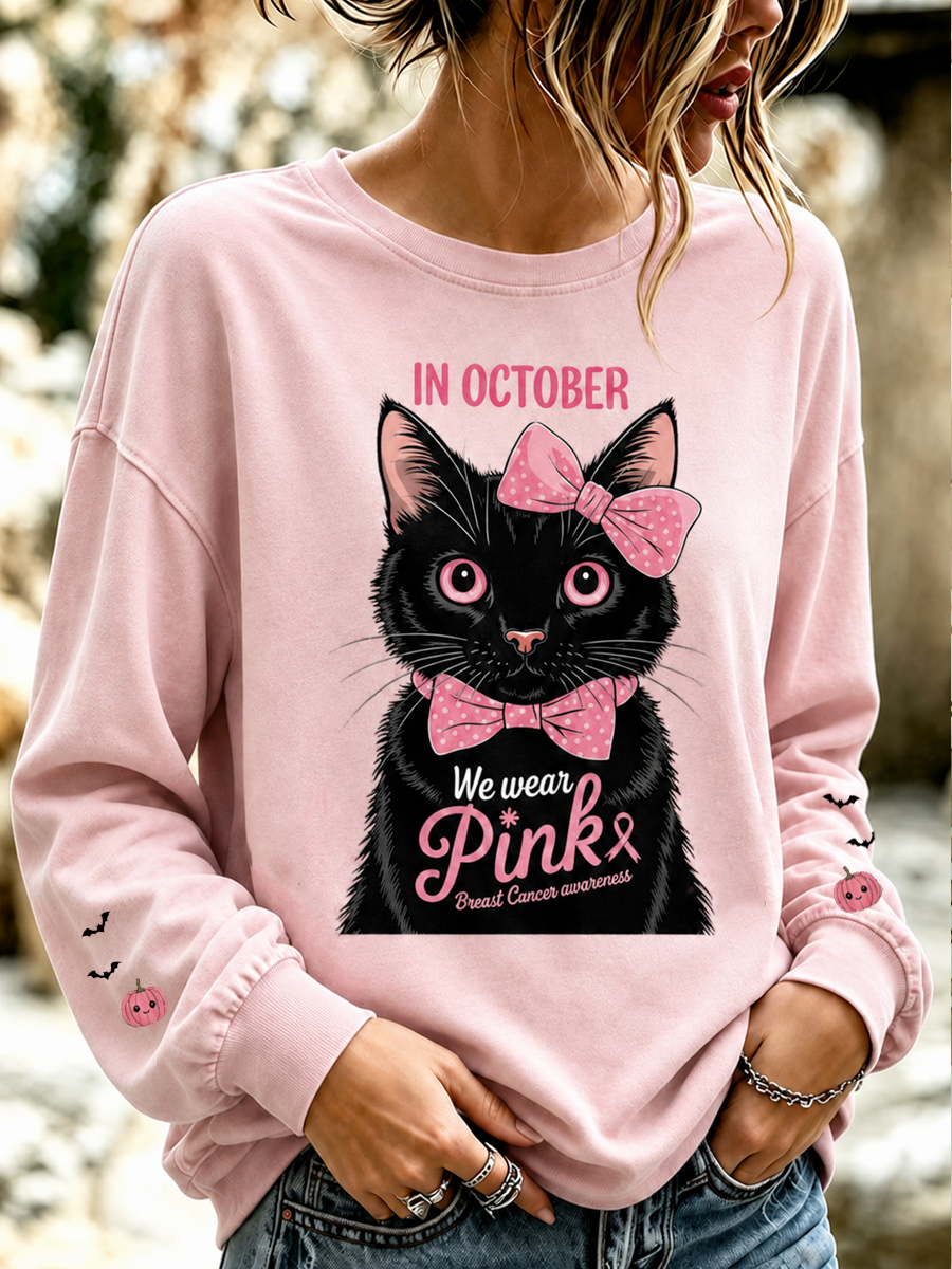Women's in october we wear pink Regular Sweatshirt